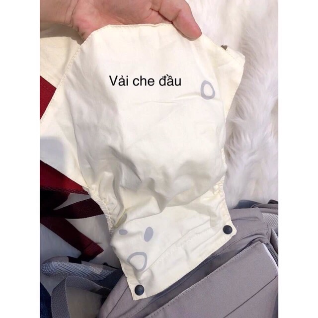 Địu Ngồi Hàn Quốc Aimama có che đầu cho bé