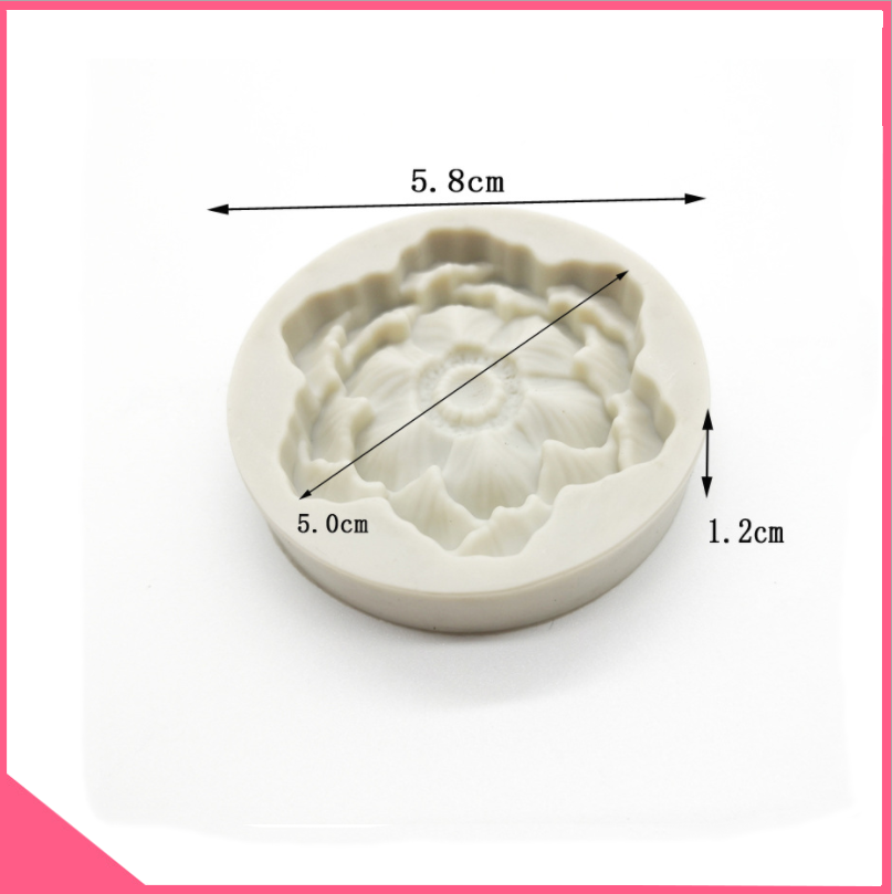 Khuôn silicon 4d làm rau câu hình hoa sen đá