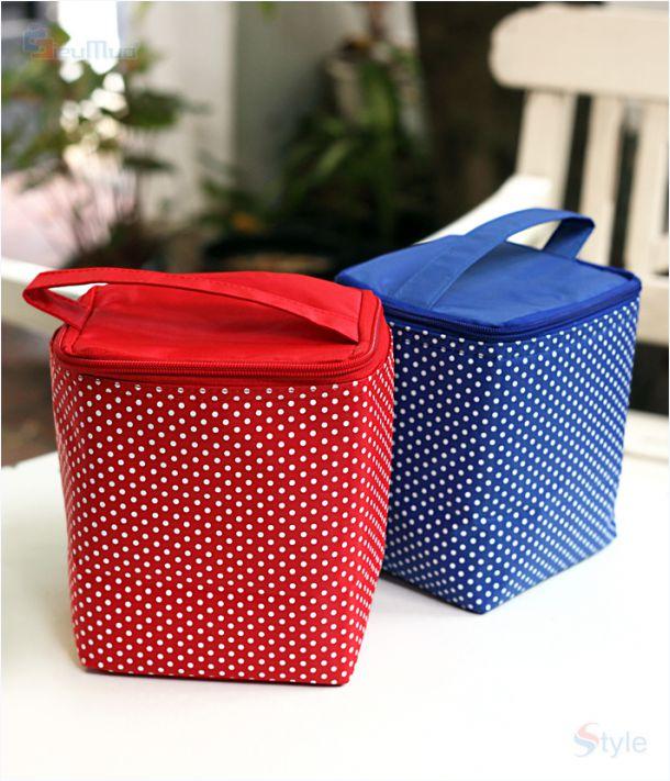 Túi Giữ Nhiệt Đựng Cơm Chấm Bi Đựng Cơm Văn Phòng Loại Lớn (Nhiều màu)