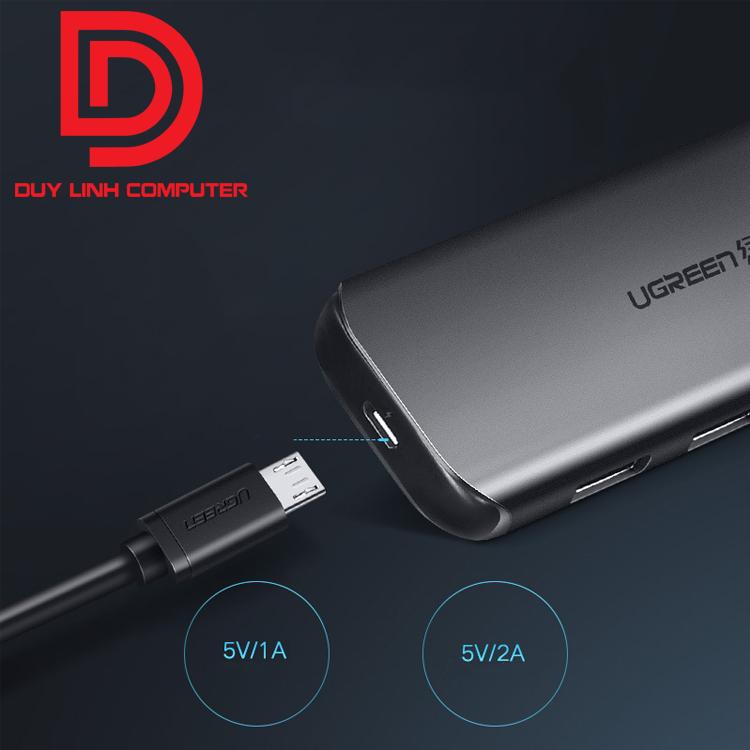 Bộ chia USB 3.0 ra 4 cổng Ugreen 50768 vỏ nhôm