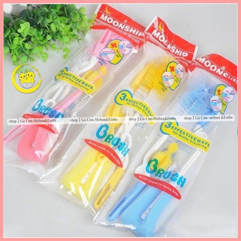 Bộ cọ rửa bình sữa cho bé sơ sinh 4 chi tiết