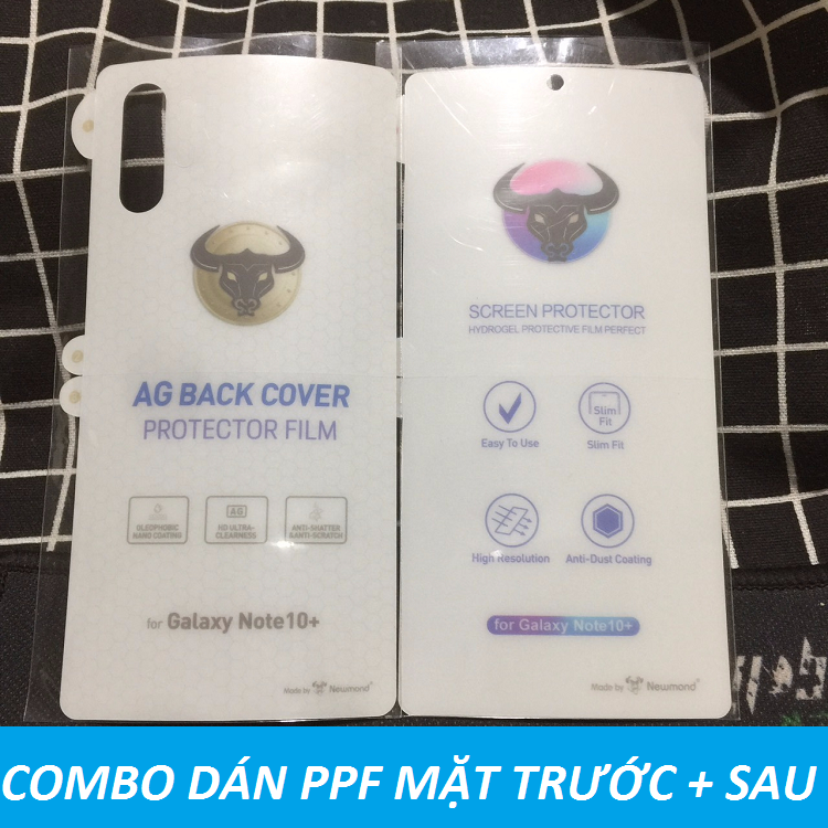 Combo Dán PPF chống vân tay mặt Trước Và Sau Samsung Galaxy Note 10 plus
