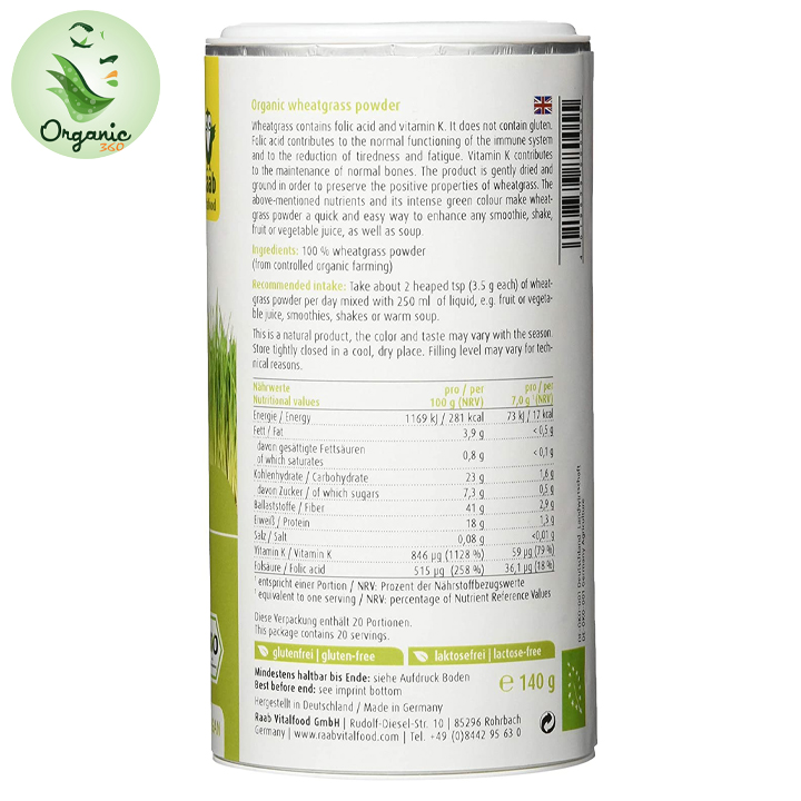 Wheatgrass Powder 150g Dragon Superfoods