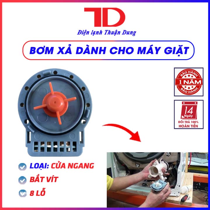 Bơm xả máy giặt cửa ngang loại bắt vít 5 lỗ 8 lỗ - Điện Lạnh Thuận Dung