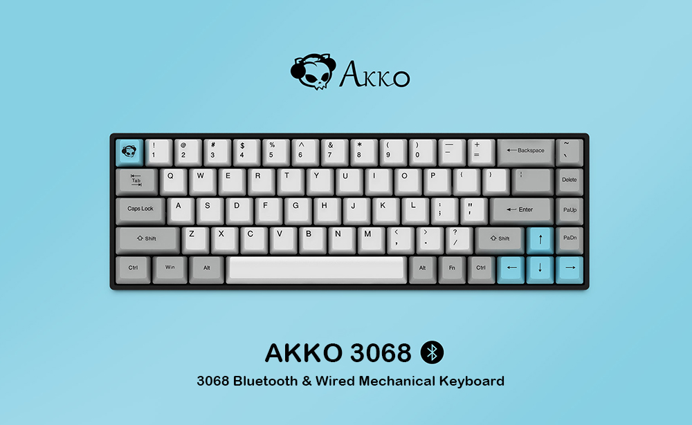 AKKO 3068 - Silent Bluetooth Wired Dual Mode PBT Keycap Cherry MX Switch Mechanical Keyboard