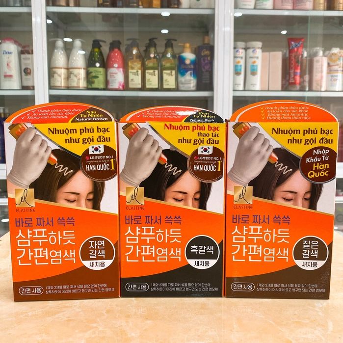 Thuốc Nhuộm Phủ Bạc Thảo Dược ELASTINE Hàn Quốc 20g (HỘP 3 GÓI)