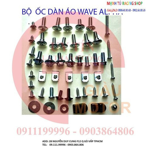 Bộ ốc dàn áo cho xe wave alpha chính hãng