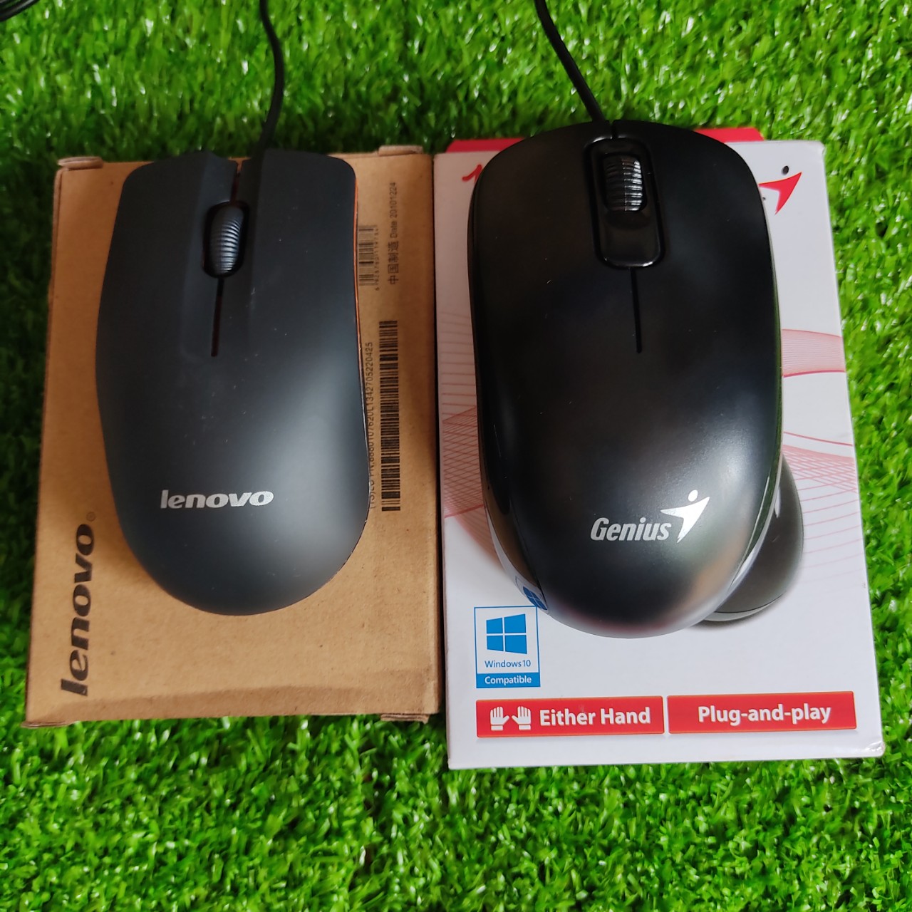 Sản phẩm chuột có dây Lenovo M20 và chuột có dây Genius DX-110