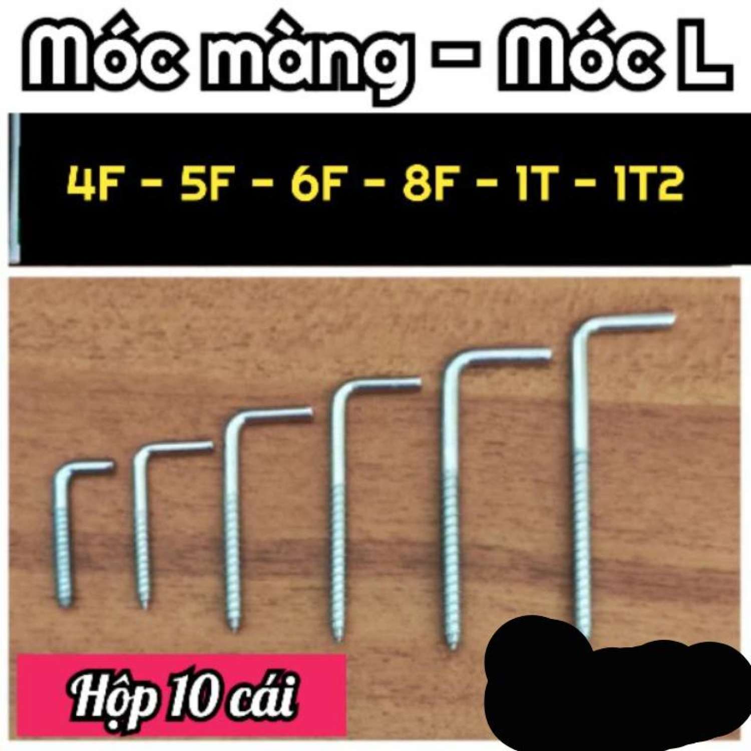 [1 hộp 10 cái]  Móc L / Móc màng cao cấp