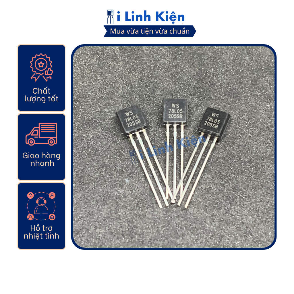 Ic nguồn 78L05 chất lượng tốt.
