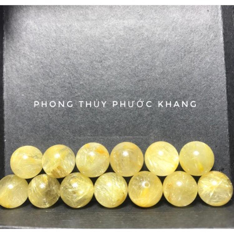 1 Hạt đá lẻ thạch anh tóc vàng size 11 li loại đẹp