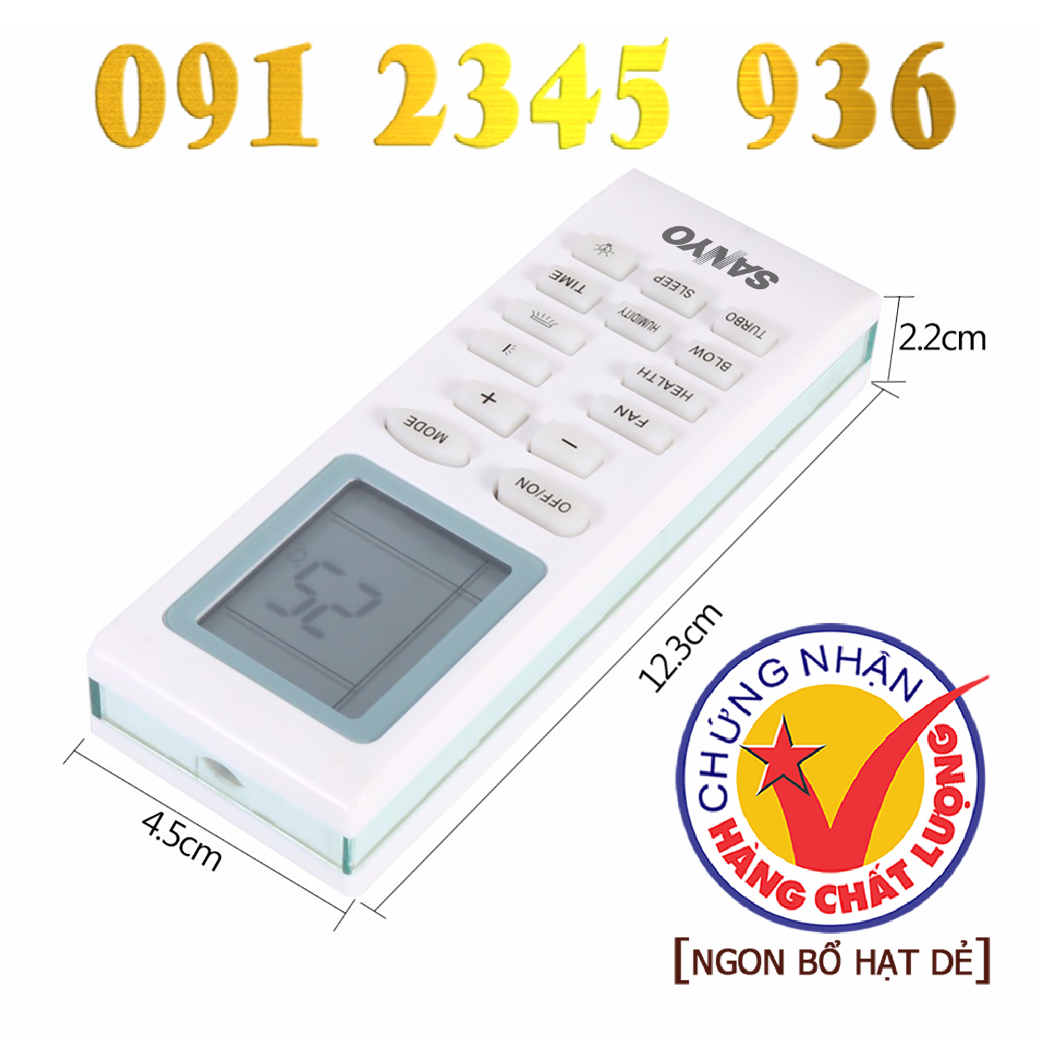 Điều khiển SANYO [HÀNG ĐẸP] cho điều hòa. (Mẫu số 2)