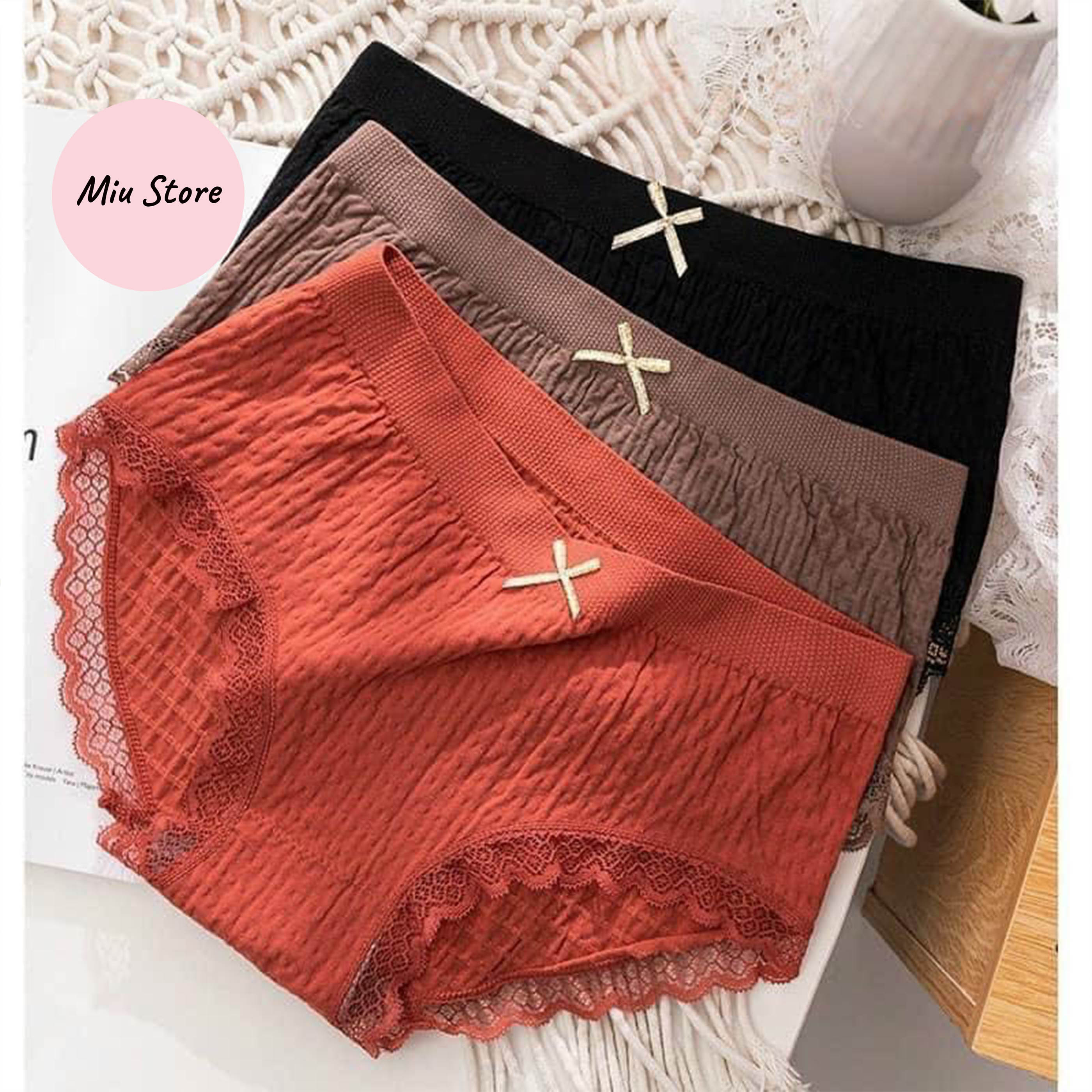 Combo 10 Quần Lót Nữ Cotton Nhăn Kháng Khuẩn