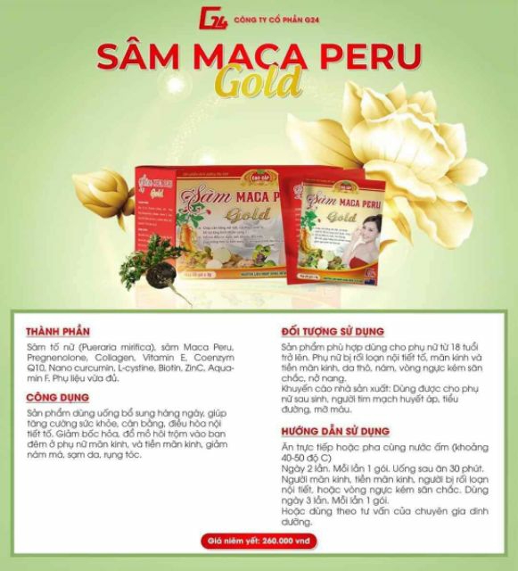 [CHÍNH HÃNG] SÂM MACA PERU GOLD _ CẢI THIỆN NỘI TIẾT TỐ
