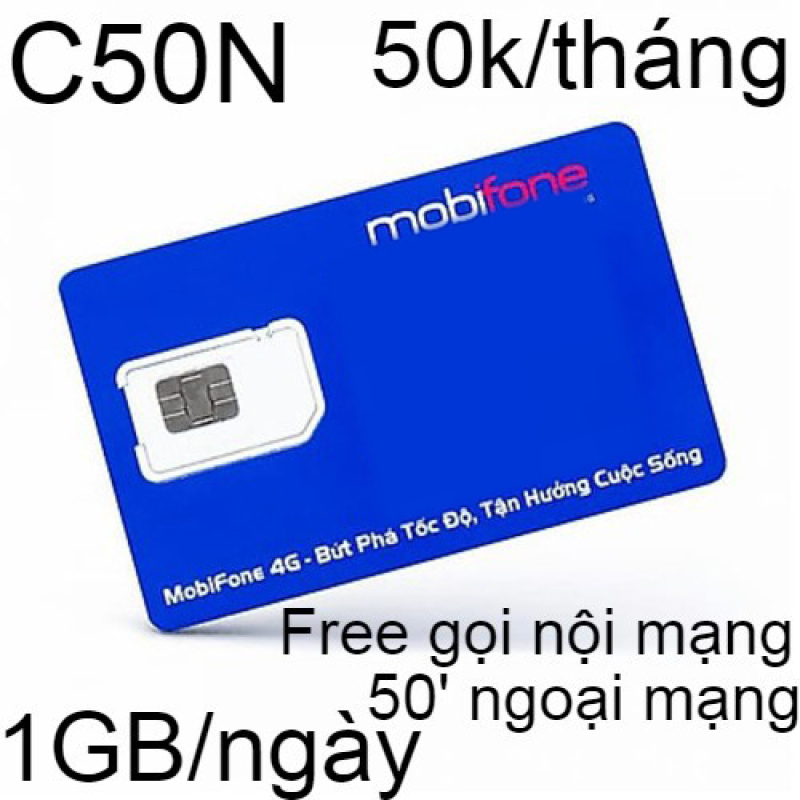 Sim 4G Mobifone C50N - 30Gb Data - Chỉ 50K/Tháng