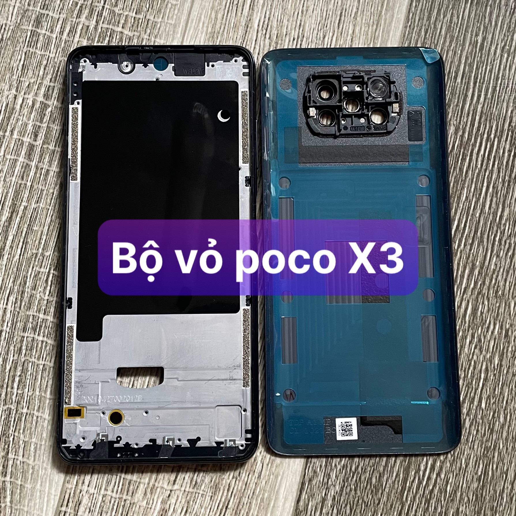 bộ vỏ xương Poco X3 / X3 pro / X3 NFC lắp chung,kèm khay sim,cụm kính camera