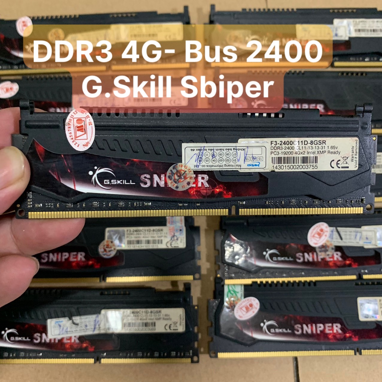 DDR3 Ram 4G-DDR3- BUS 2400 GSkill Sniper Tản Nhiệt Thép Màu Đen