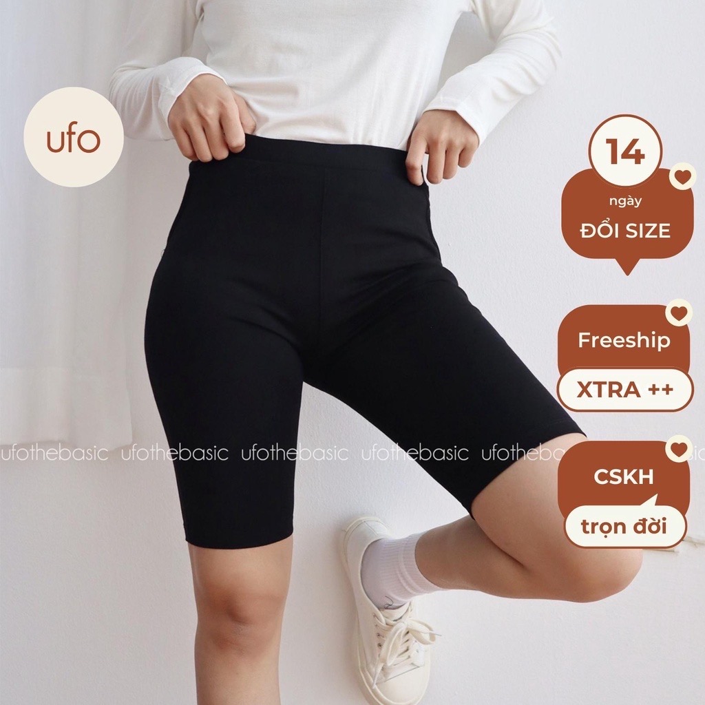 [Nhập LAZLOOK99 GIẢM 100K/500K] Quần legging lửng biker lưng thun - vải thun cao cấp - ufothebasic