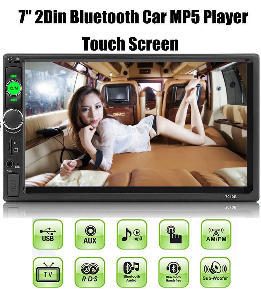 Màn hình cảm ứng ô tô HD 1080 7 Inc 7010B - Tích hợp Bluetooth, đọc thẻ nhớ, usb nghe nhạc MP3, xem video định dạng MP5 Player - Bảo hành 6 tháng lỗi đổi mới