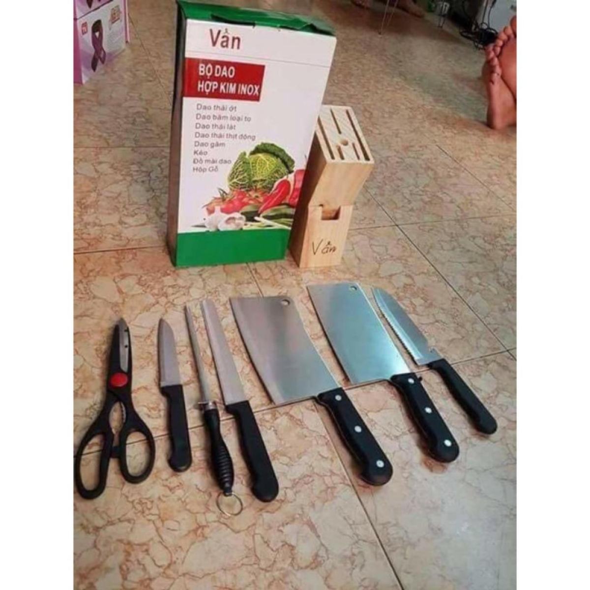BỘ DAO KÉO HỢP KIM INOX 7 MÓN