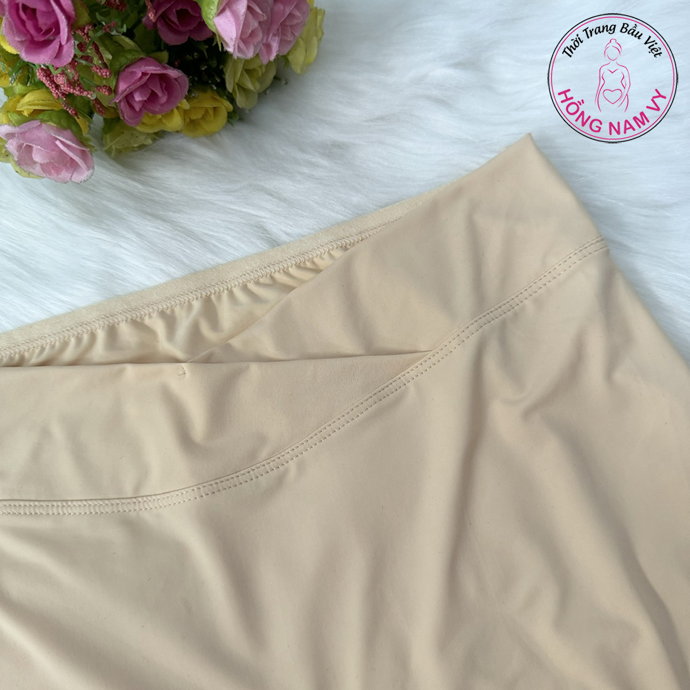 Quần mặc váy bầu cạp chéo cotton lạnh mịn mát (nhiều size)