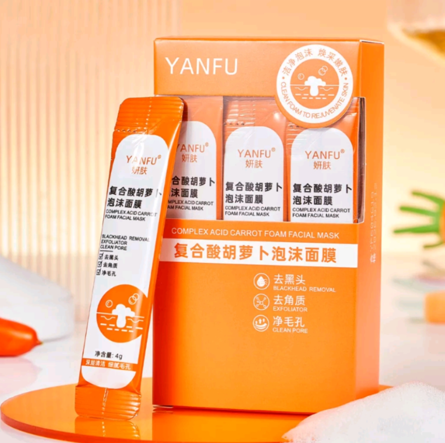 Hộp 12 Gói Mặt Nạ Sủi Bọt Thải Độc Cà Rốt