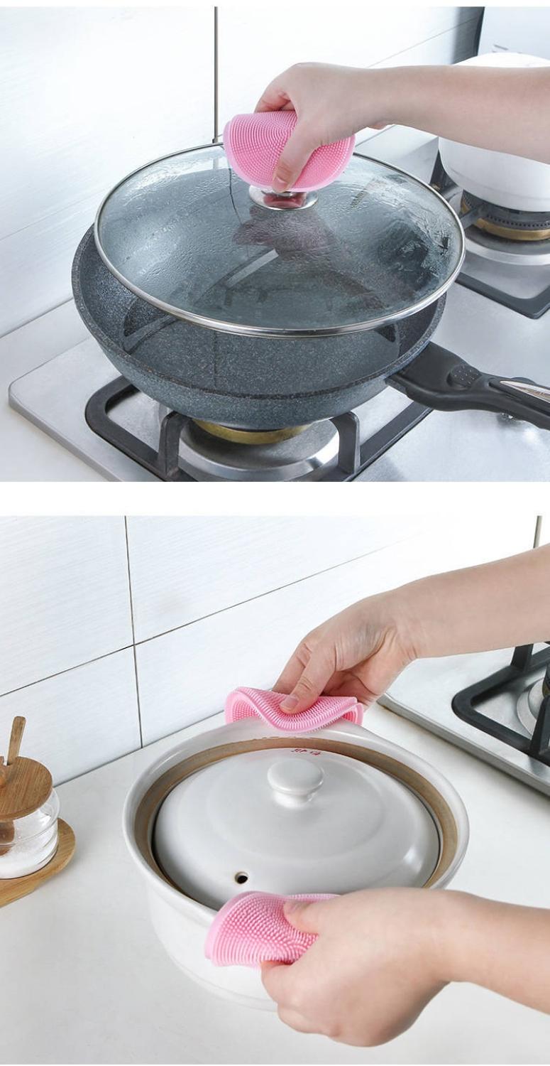 Combo 2 Miếng Rửa Chén Bát Silicon Đa Năng Siêu Sạch (màu ngẫu nhiên),