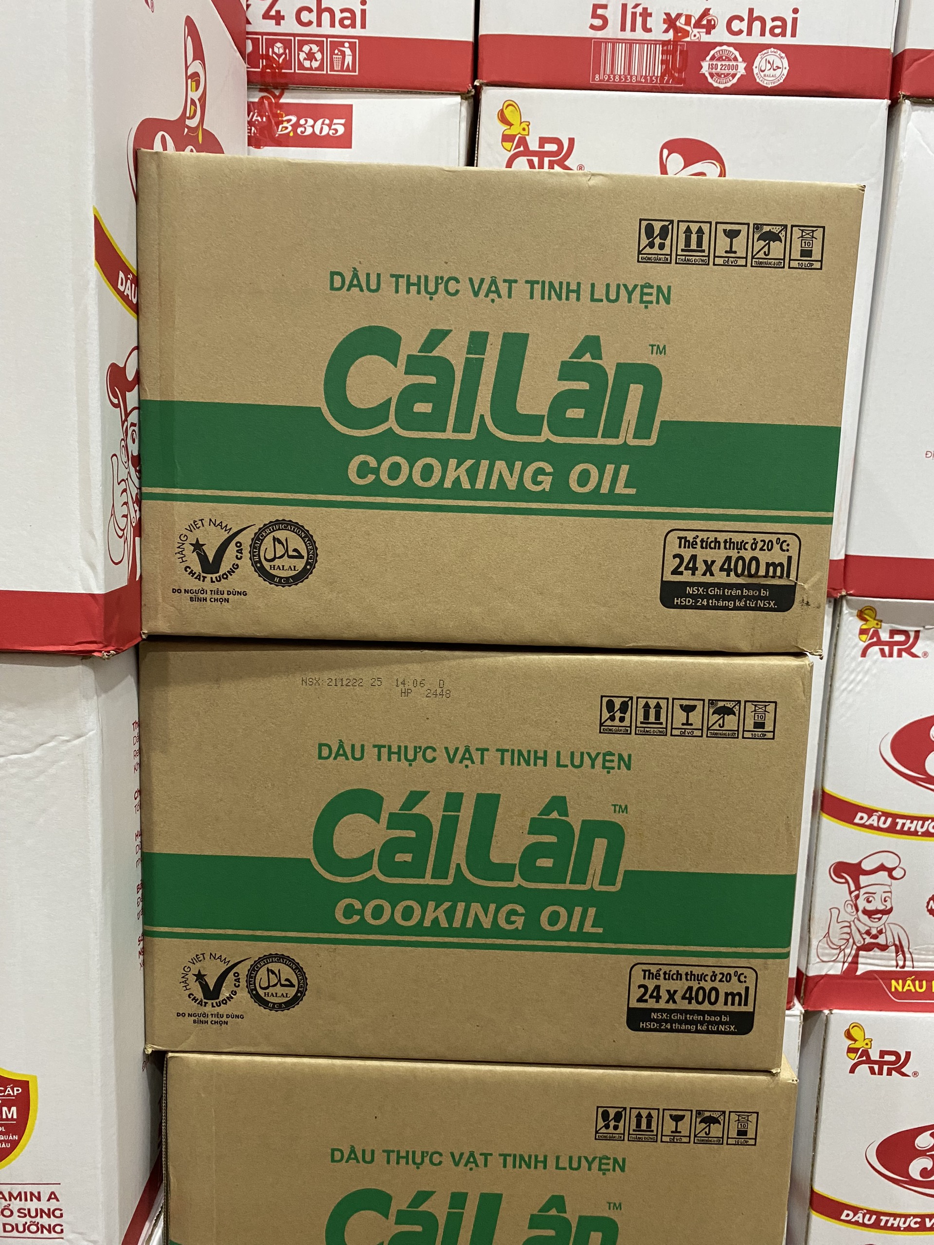 Thùng 24 chai dầu ăn Cái Lân 400ml