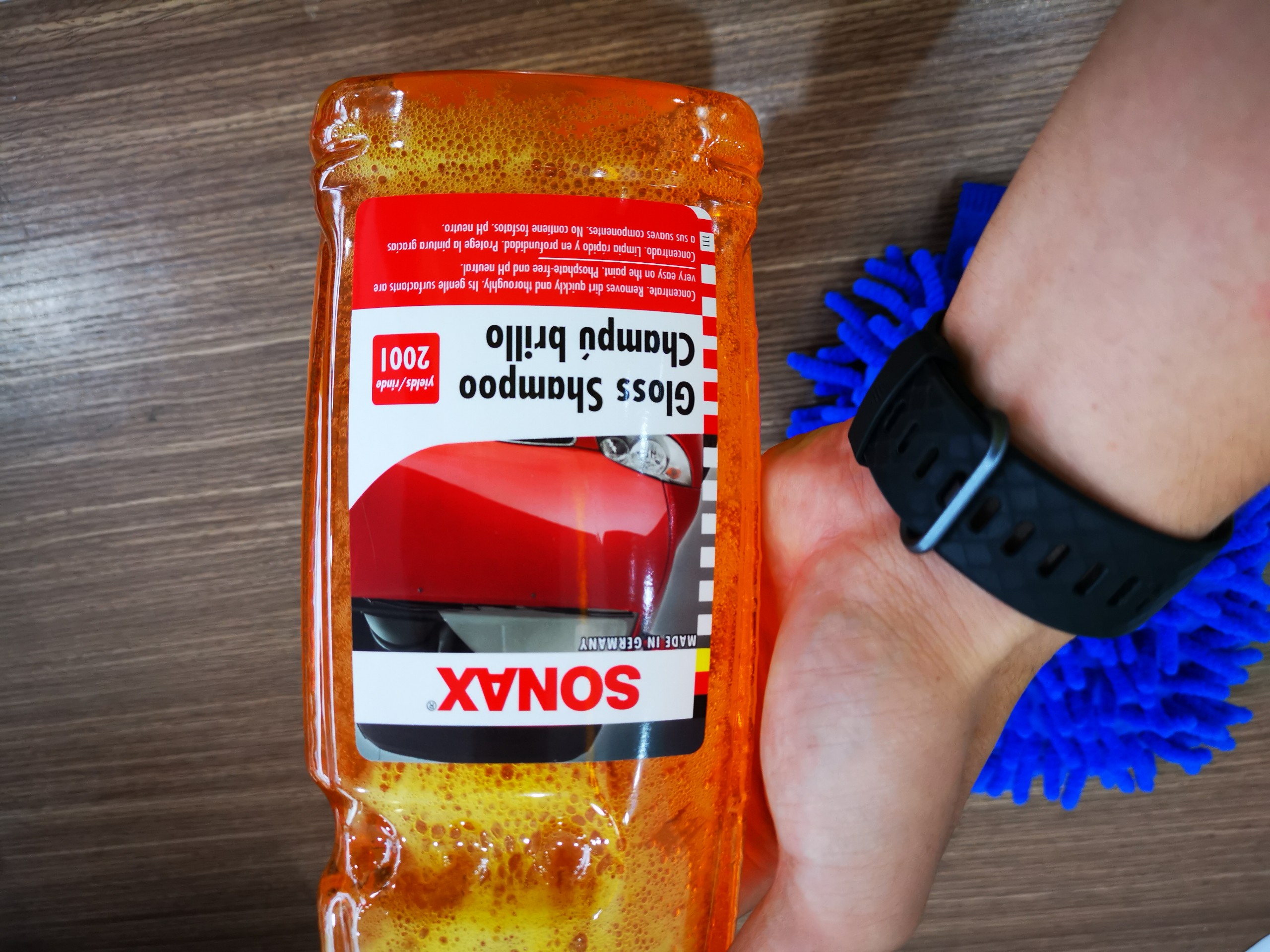[HCM]Combo Nước Rửa Xe Sonax Kèm Bao Tay Rửa Xe 2 Mặt