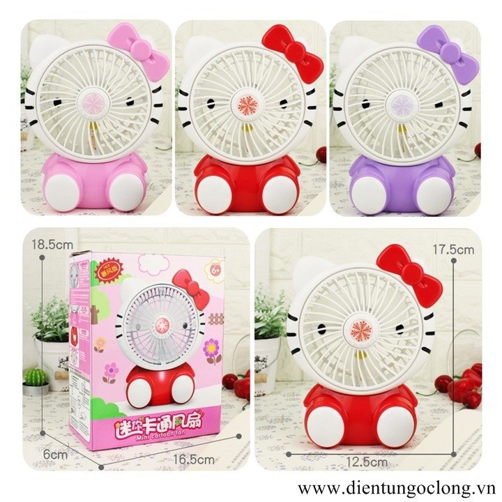 QUẠT ĐỂ BÀN HELO KITTY - 2 CÂP ĐỘ QUẠT ( Bảo Hành 1 Tháng )