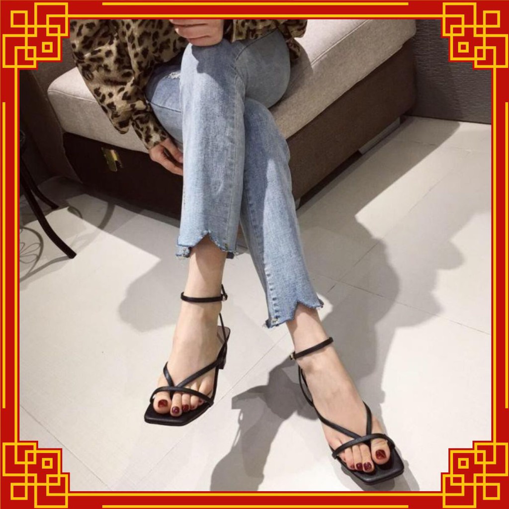 Giày nữ cao gót 5cm đế vuông quai mảnh sành điệu mã SHS13