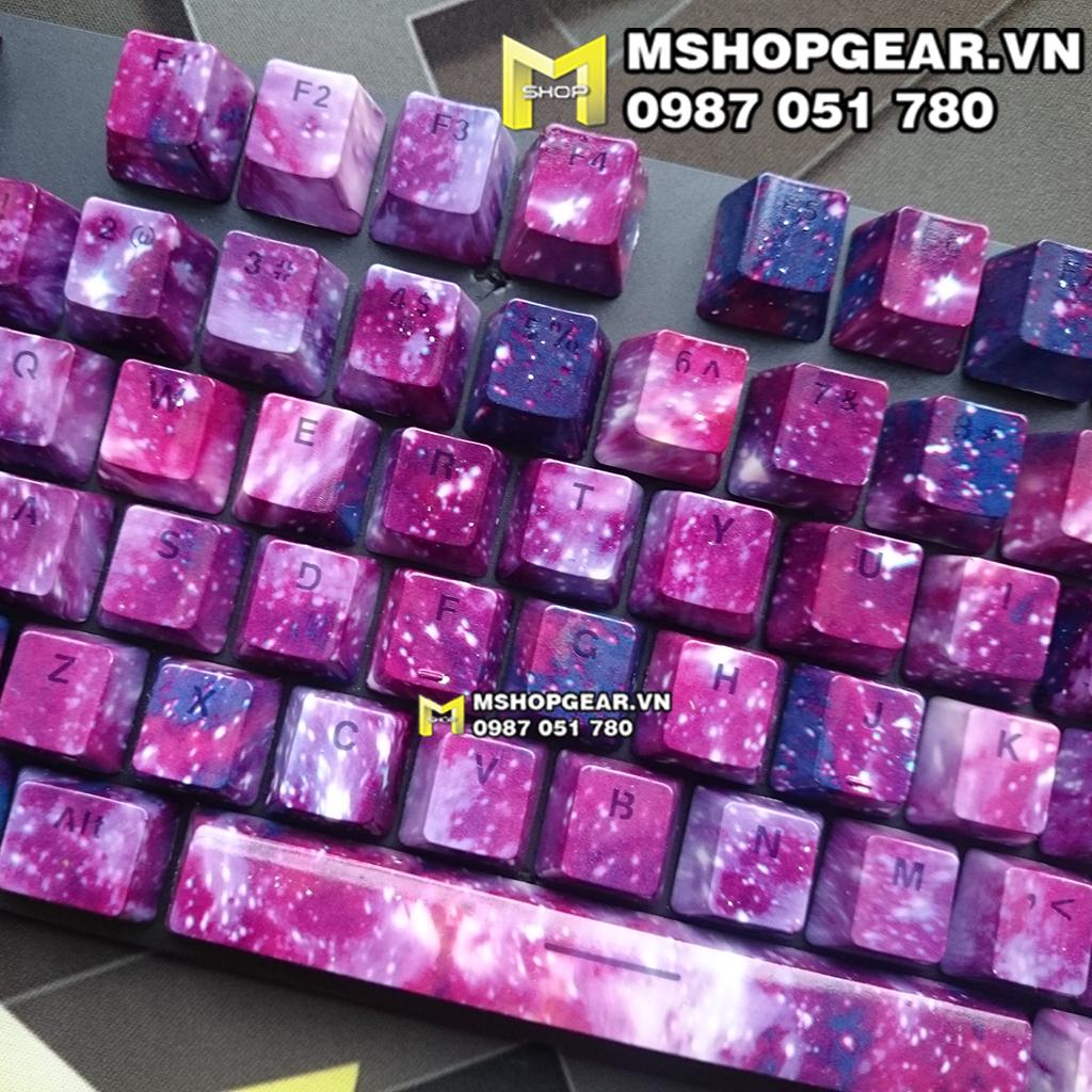 Keycap Galaxy tím abs doubleshot xuyên led oem profile 104 keycap