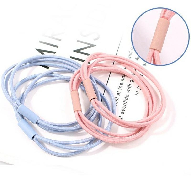 Combo 5 thun cột tóc mix 3 vòng - set 02 cột tóc raibow