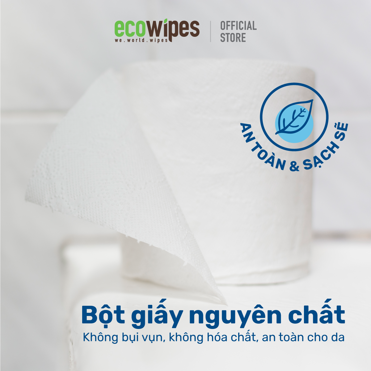 Giấy Vệ Sinh Cao Cấp 3 Lớp EcoTissue - Lốc 6 cuộn