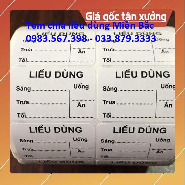 Tem dán nhà thuốc - chia liều dùng 2000 tem/cuộn