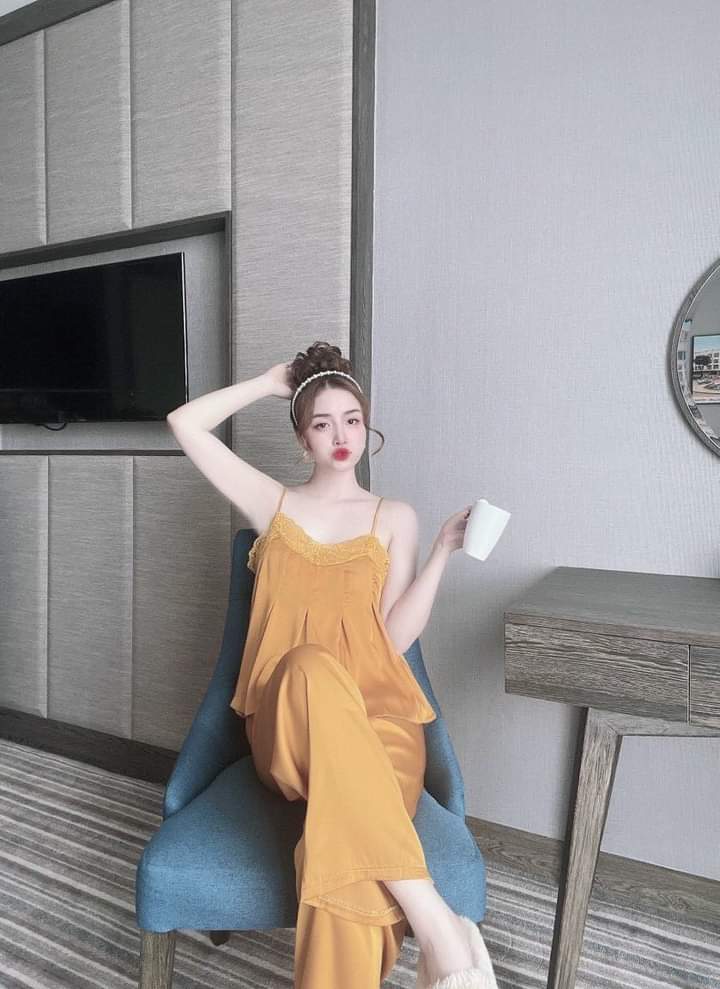 Đồ Bộ Dài Mặc Nhà Đa Dạng Mẫu Vải Lụa Satin Cao Cấp Mịn Đẹp Freesize dưới 60KG