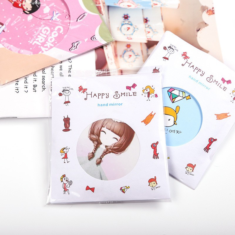 Combo 2 Chiếc Gương Mini Cầm Tay Phong Cách Hàn Quốc