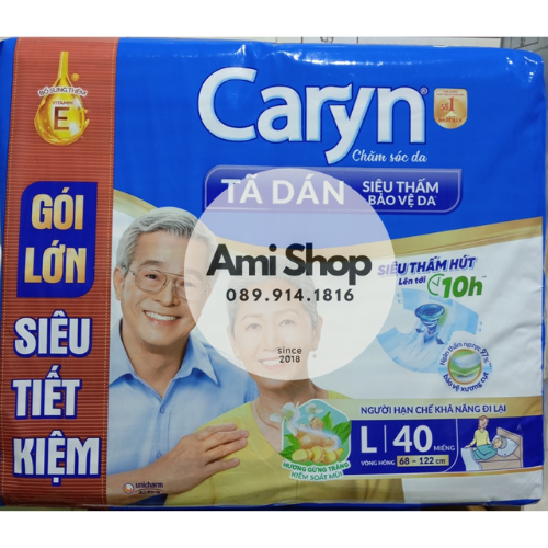 Tã dán người lớn Caryn ML40/L40 MẪU MỚI 2024