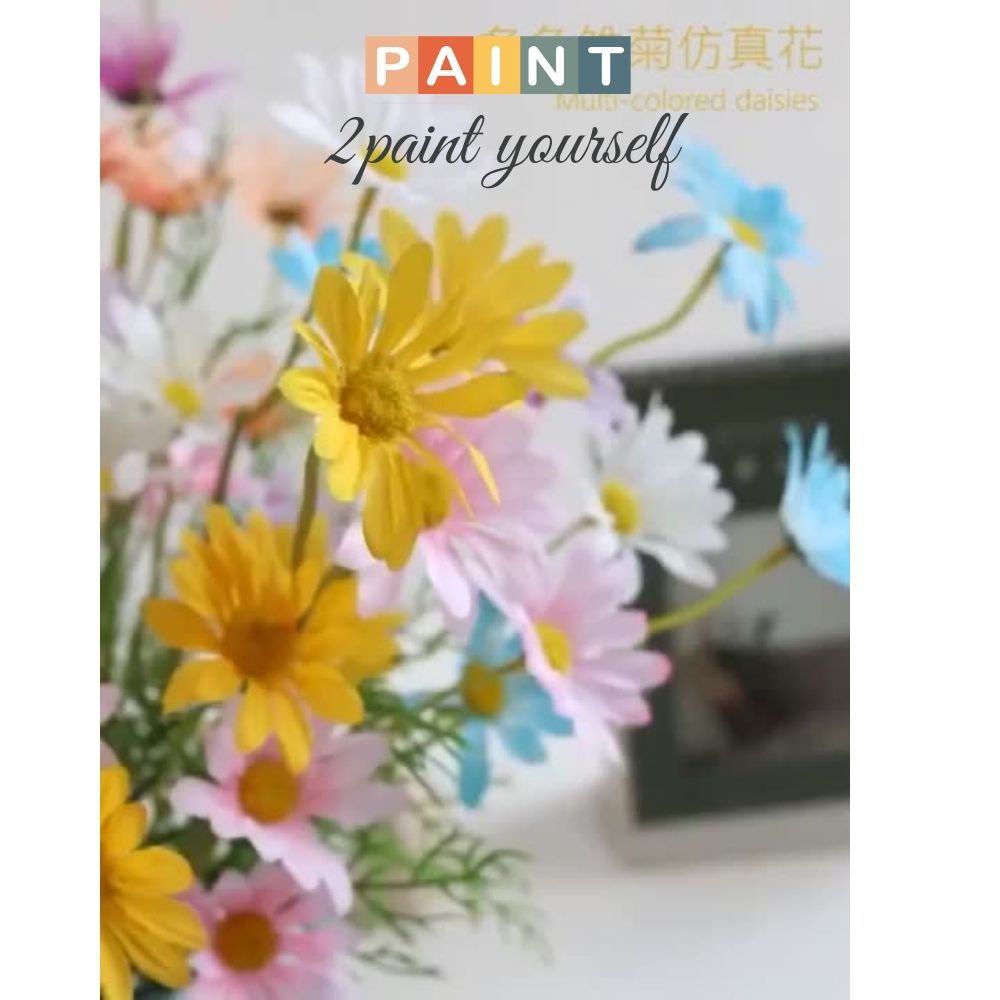 Hoa giả trang trí cành 5 bông cúc họa mi decor