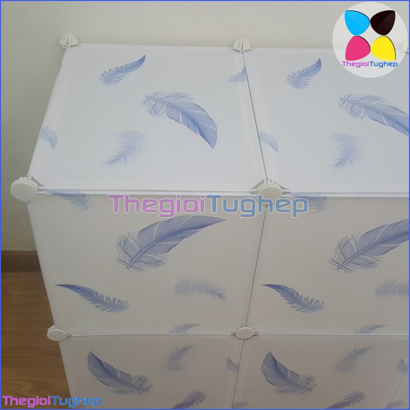 Tủ nhựa ghép 6 ô (sâu 47cm hình lông vũ)