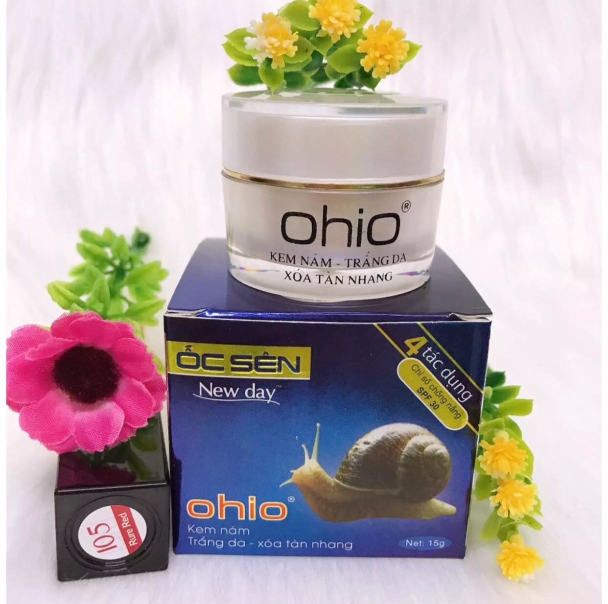 KEM OHIO ỐC SÊN NÁM TRẮNG DA XOÁ TÀN NHANG 15G