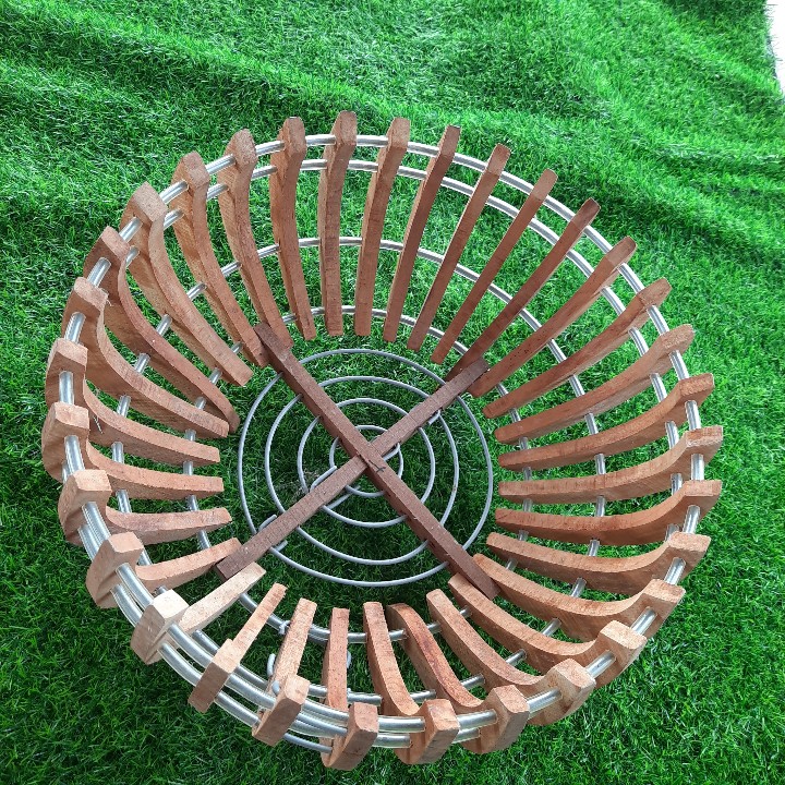 chậu gỗ trồng lan hình bí 40cm