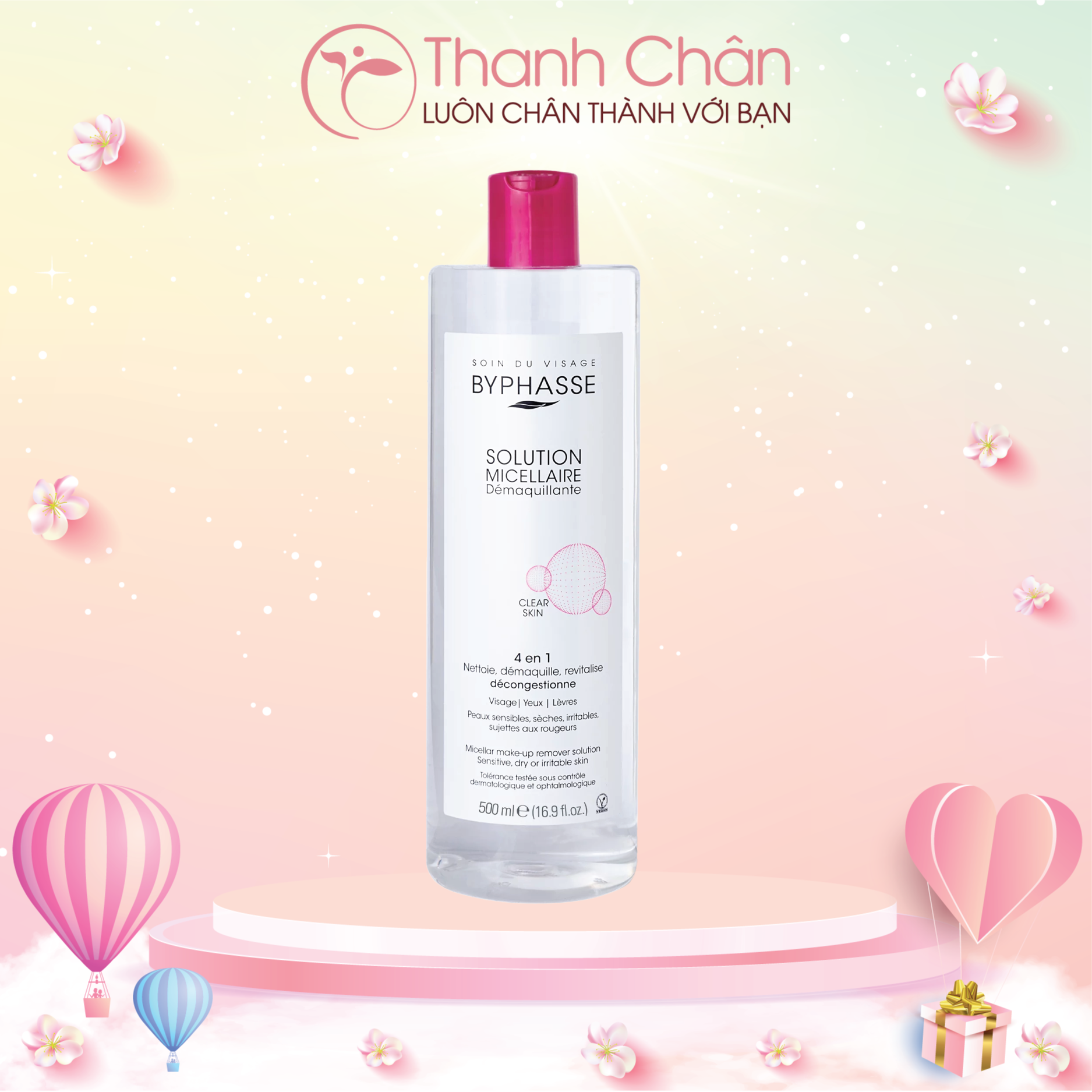 Nước tẩy trang BYPHASSE Solution Micellaire Face