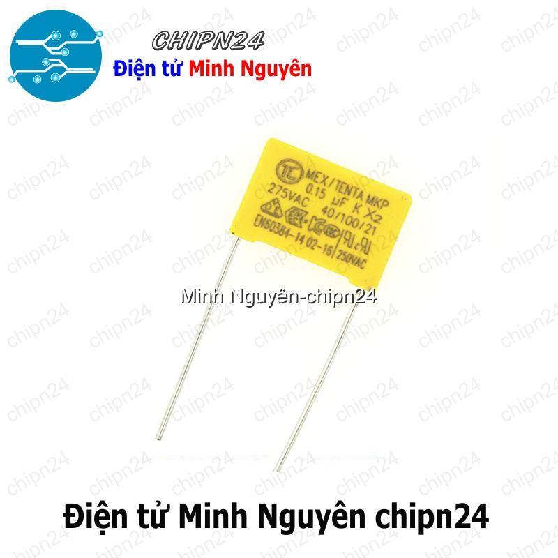 [5 con] (F239) Tụ hộp 154 275VAC 15mm (0.15uF MEX/TENDA MKP K X2 40/100/21) - HH005316