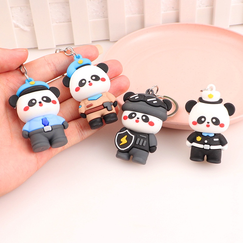 Móc khóa gấu đen trắng cute