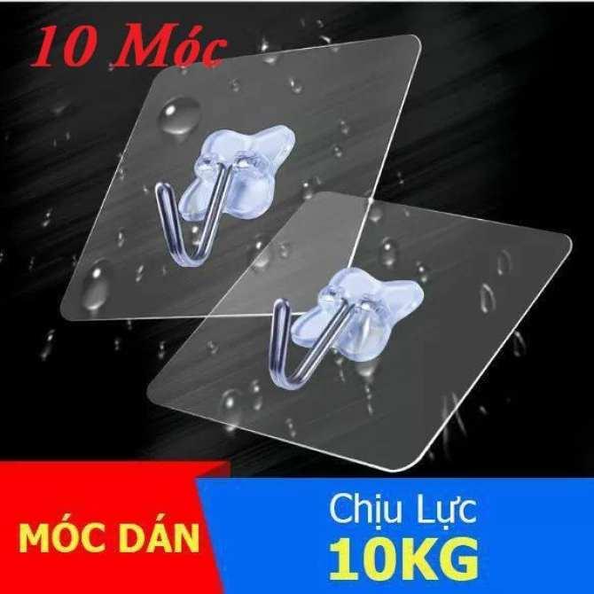 [HCM]Móc dán tường siêu dính trong suốt ( bộ 10 móc dán ) - MKAC