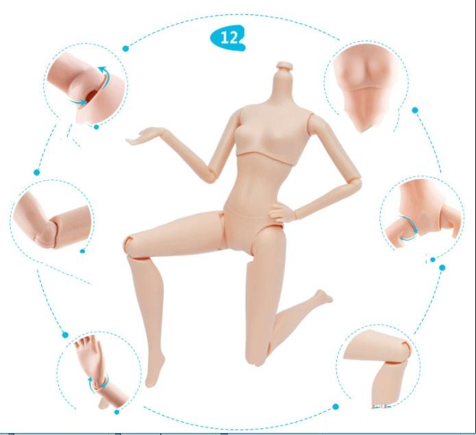 Bộ 02 Búp Bê 12 Khớp Trơn + (Tặng 5 Váy Ngắn + 10 Đôi Giầy)