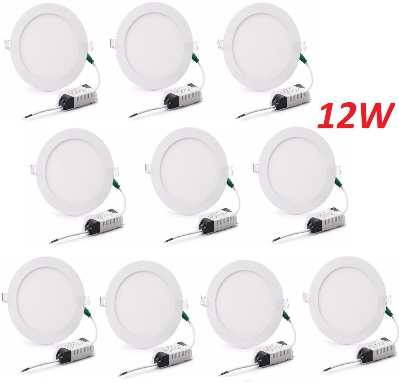 Combo 10 đèn led âm trần 12W cao cấp. Không chì thủy ngân bảo vệ môi trường. Tiết kiệm điện năng từ 50%-70%, tuổi thọ bền lâu