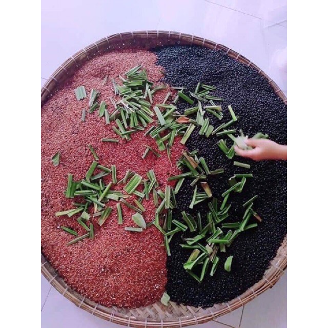 COMBO 2KG TRÀ ĐẬU ĐEN GẠO LỨT LÁ DỨA (LÁ NẾP THƠM)