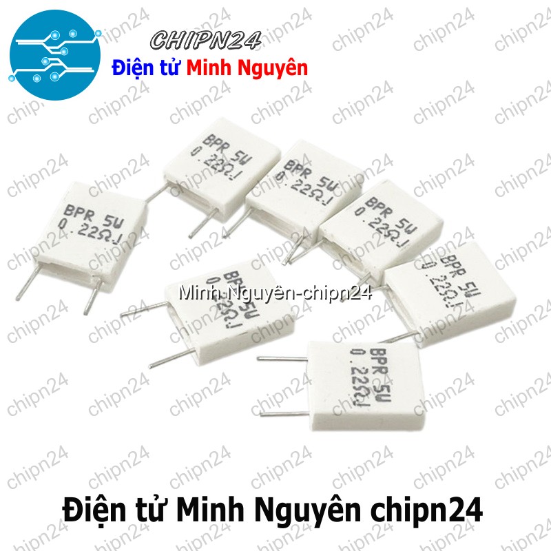 [3 con] (F323) Điện Trở Sứ 5W Loại Đứng (0.01R/0.02R/0.05R/0.1R/0.15R/0.2R/0.22R/0.25R/0.33R/0.47R/0.5R) - [Chọn Loại] - HHH.00369